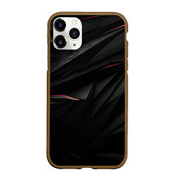 Чехол iPhone 11 Pro матовый Black texture, цвет: 3D-коричневый