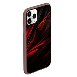 Чехол iPhone 11 Pro матовый Black red background, цвет: 3D-коричневый — фото 2