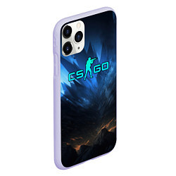 Чехол iPhone 11 Pro матовый CSGO blue logo, цвет: 3D-светло-сиреневый — фото 2