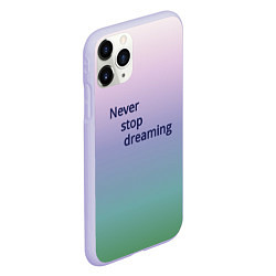 Чехол iPhone 11 Pro матовый Never stop, цвет: 3D-светло-сиреневый — фото 2