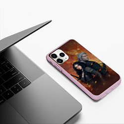 Чехол iPhone 11 Pro матовый Ведьмак - Йеннифэр, цвет: 3D-розовый — фото 2