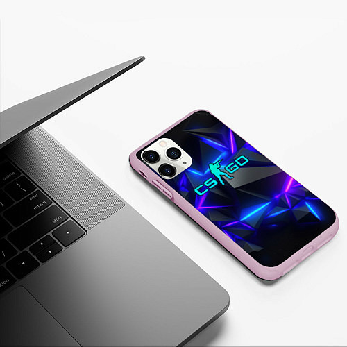 Чехол iPhone 11 Pro матовый CS GO неоновые плиты / 3D-Розовый – фото 3
