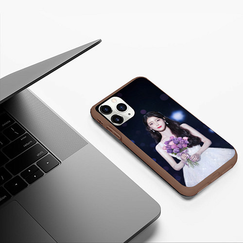 Чехол iPhone 11 Pro матовый АйЮ и звёздное небо / 3D-Коричневый – фото 3