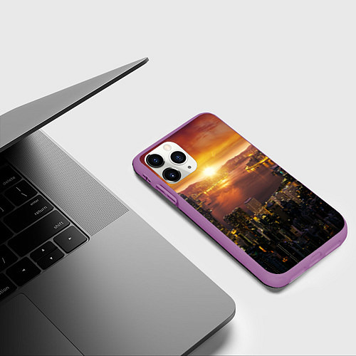 Чехол iPhone 11 Pro матовый Китай - Гон конг / 3D-Фиолетовый – фото 3