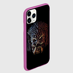Чехол iPhone 11 Pro матовый Predator - skull, цвет: 3D-фиолетовый — фото 2