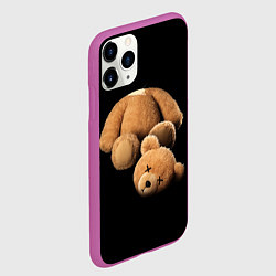 Чехол iPhone 11 Pro матовый Плюшевый медведь с оторванной головой, цвет: 3D-фиолетовый — фото 2
