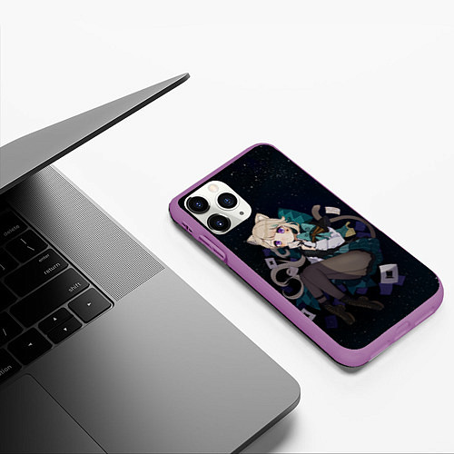 Чехол iPhone 11 Pro матовый Lynette / 3D-Фиолетовый – фото 3