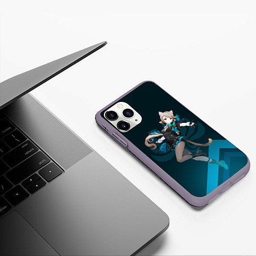 Чехол iPhone 11 Pro матовый Lynette Anemo / 3D-Серый – фото 3