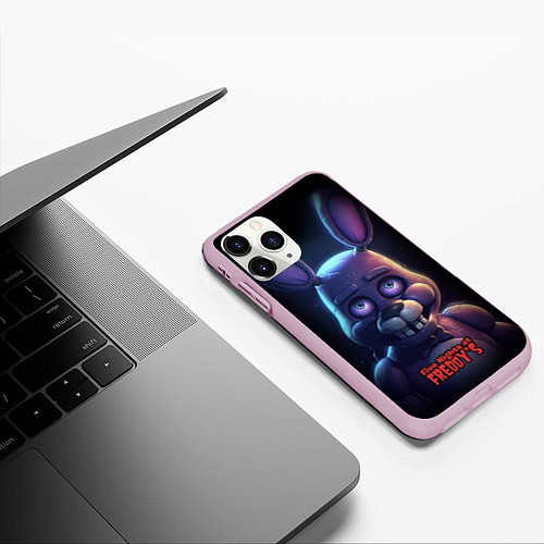 Чехол iPhone 11 Pro матовый Bonnie FNAF / 3D-Розовый – фото 3