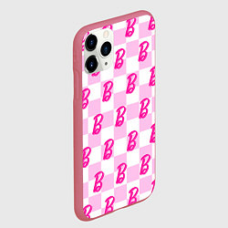 Чехол iPhone 11 Pro матовый Розовая шашка и Барби, цвет: 3D-малиновый — фото 2