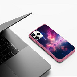 Чехол iPhone 11 Pro матовый Space and islands, цвет: 3D-малиновый — фото 2