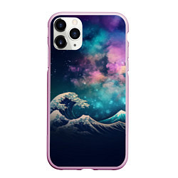 Чехол iPhone 11 Pro матовый Космическая Большая волна в Канагаве, цвет: 3D-розовый