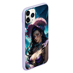 Чехол iPhone 11 Pro матовый Девушка фэнтази с фиолетовыми волосами, цвет: 3D-светло-сиреневый — фото 2