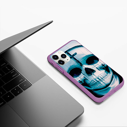 Чехол iPhone 11 Pro матовый Проклятие монахини / 3D-Фиолетовый – фото 3