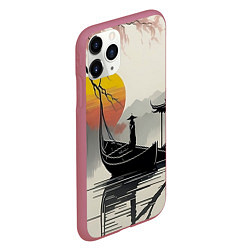 Чехол iPhone 11 Pro матовый Красота Японии, цвет: 3D-малиновый — фото 2
