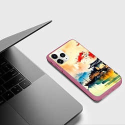 Чехол iPhone 11 Pro матовый Краски природы, цвет: 3D-малиновый — фото 2