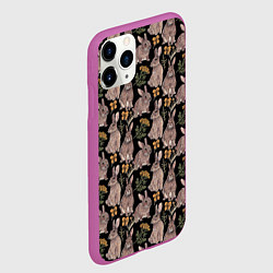 Чехол iPhone 11 Pro матовый Зайцы и пижма, цвет: 3D-фиолетовый — фото 2