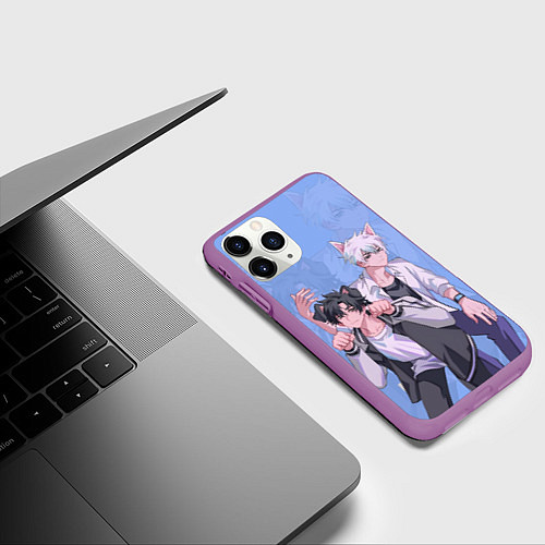 Чехол iPhone 11 Pro матовый Агенты времени / 3D-Фиолетовый – фото 3