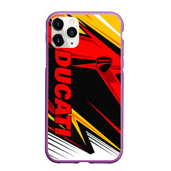 Чехол iPhone 11 Pro матовый Ducati - red uniform, цвет: 3D-фиолетовый