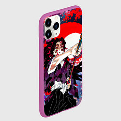 Чехол iPhone 11 Pro матовый Кокушибо первая луна - Клинок рассекающий демонов, цвет: 3D-фиолетовый — фото 2