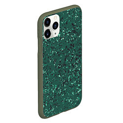 Чехол iPhone 11 Pro матовый Текстура зелёный камень, цвет: 3D-темно-зеленый — фото 2