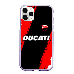 Чехол iPhone 11 Pro матовый Ducati moto - красные полосы