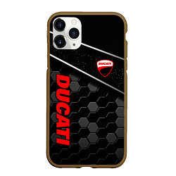 Чехол iPhone 11 Pro матовый Ducati - технологическая броня, цвет: 3D-коричневый