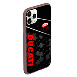 Чехол iPhone 11 Pro матовый Ducati - технологическая броня, цвет: 3D-коричневый — фото 2