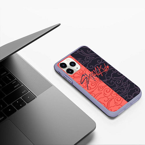 Чехол iPhone 11 Pro матовый Strey Kids x Anime / 3D-Светло-сиреневый – фото 3