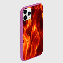 Чехол iPhone 11 Pro матовый Пламя огня, цвет: 3D-фиолетовый — фото 2