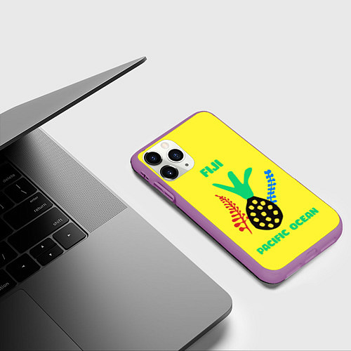 Чехол iPhone 11 Pro матовый Фиджи - Тихий океан / 3D-Фиолетовый – фото 3