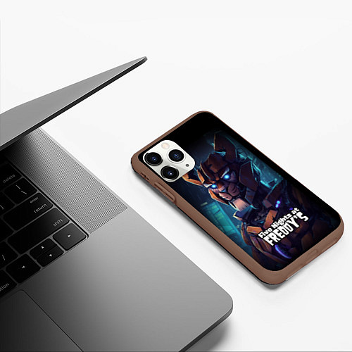 Чехол iPhone 11 Pro матовый Five Nights at Freddys Bonnie cyberpunk / 3D-Коричневый – фото 3