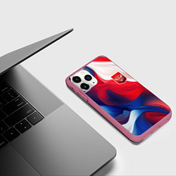 Чехол iPhone 11 Pro матовый Красный герб России, цвет: 3D-малиновый — фото 2