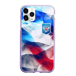 Чехол iPhone 11 Pro матовый Абстракция герб России, цвет: 3D-светло-сиреневый