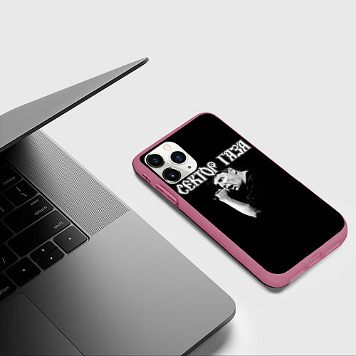 Чехол iPhone 11 Pro матовый Сектор Газа и Анархия хой / 3D-Малиновый – фото 3