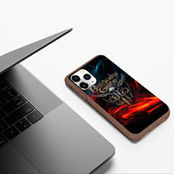 Чехол iPhone 11 Pro матовый Baldurs Gate 3 logo, цвет: 3D-коричневый — фото 2