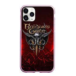 Чехол iPhone 11 Pro матовый Baldurs Gate 3 logo red, цвет: 3D-розовый