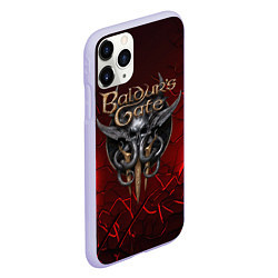 Чехол iPhone 11 Pro матовый Baldurs Gate 3 logo red, цвет: 3D-светло-сиреневый — фото 2