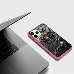 Чехол iPhone 11 Pro матовый Baldurs Gate 3 logo dark, цвет: 3D-малиновый — фото 2