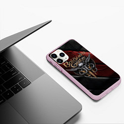 Чехол iPhone 11 Pro матовый Baldurs Gate 3 logo dark, цвет: 3D-розовый — фото 2