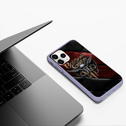 Чехол iPhone 11 Pro матовый Baldurs Gate 3 logo dark, цвет: 3D-светло-сиреневый — фото 2