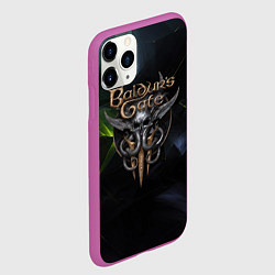 Чехол iPhone 11 Pro матовый Baldurs Gate 3 logo dark green, цвет: 3D-фиолетовый — фото 2