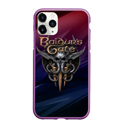 Чехол iPhone 11 Pro матовый Baldurs Gate 3 logo geometry, цвет: 3D-фиолетовый