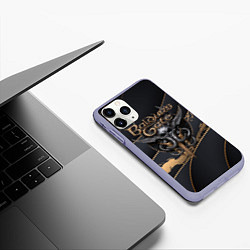 Чехол iPhone 11 Pro матовый Baldurs Gate 3 logo dark logo, цвет: 3D-светло-сиреневый — фото 2