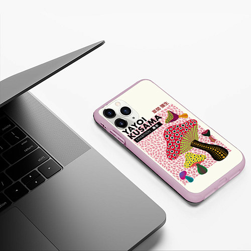 Чехол iPhone 11 Pro матовый Новые Грибы - Яёй Кусама / 3D-Розовый – фото 3