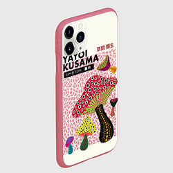 Чехол iPhone 11 Pro матовый Новые Грибы - Яёй Кусама, цвет: 3D-малиновый — фото 2