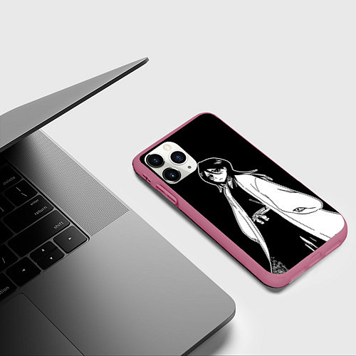 Чехол iPhone 11 Pro матовый Рукия - Блич / 3D-Малиновый – фото 3