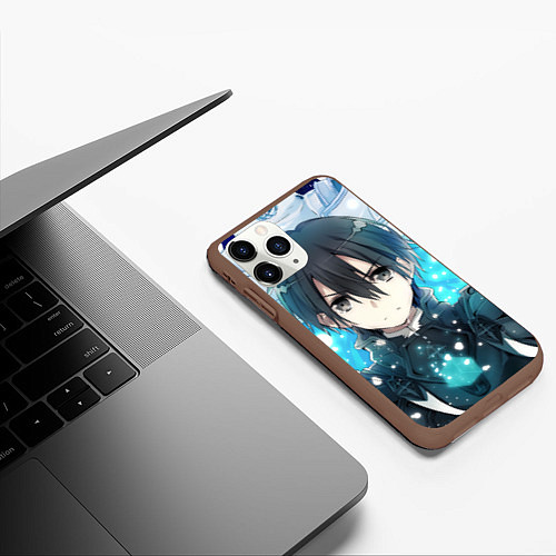 Чехол iPhone 11 Pro матовый Sword Art Online Кадзуто Киригая / 3D-Коричневый – фото 3