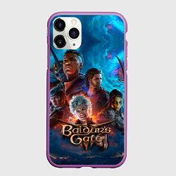Чехол iPhone 11 Pro матовый Baldurs Gate 3 персонажи, цвет: 3D-фиолетовый