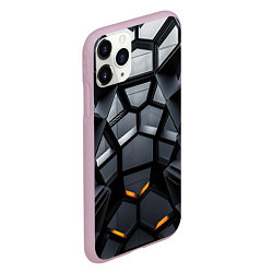 Чехол iPhone 11 Pro матовый Объемная черная конструкция, цвет: 3D-розовый — фото 2